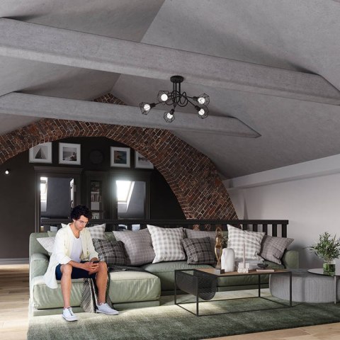 Sollux Lampa Żyrandol ARTEMIS 5S czarny