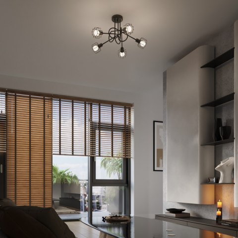 Sollux Lampa Żyrandol BELUCI 5S czarny