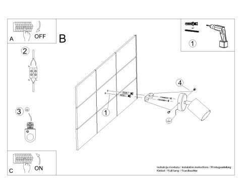 Sollux Lampa Kinkiet LEMMI 1 czarny