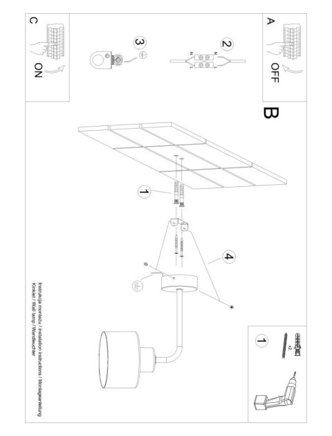 Sollux Lampa Kinkiet SAVAR 1 czarny