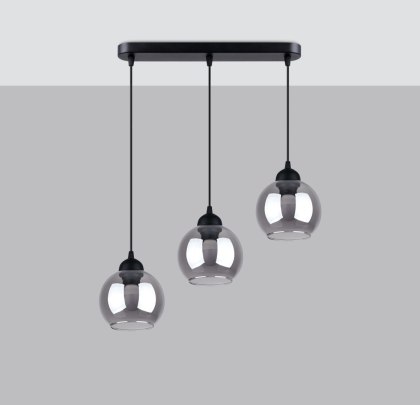 Sollux Lighting Lampa wisząca ALINO 3 czarna