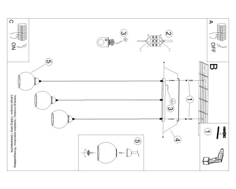 Sollux Lampa wisząca ALINO 3 czarna