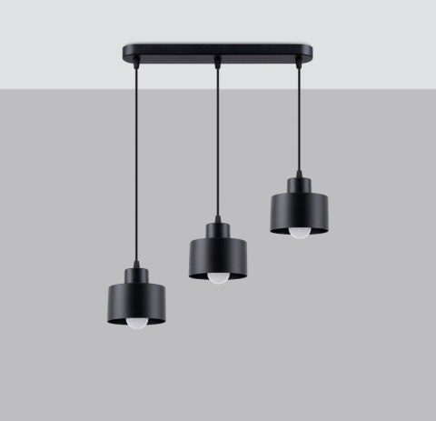 Sollux Lampa wisząca SAVAR 3 czarna