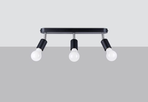 Sollux Lampa Plafon FORNES 3 czarny