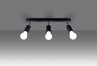 Sollux Lighting Plafon FORNES 3 czarny