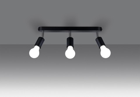 Sollux Lampa Plafon FORNES 3 czarny