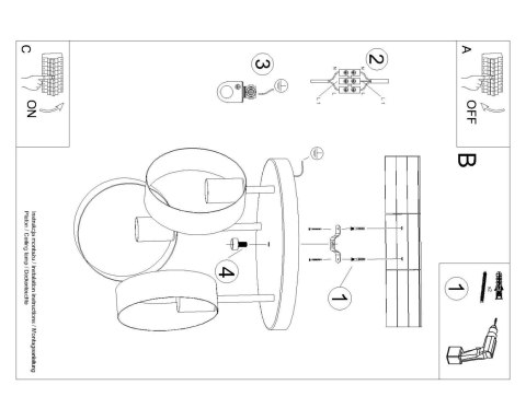 Sollux Lampa Plafon TITRAN 3 biały