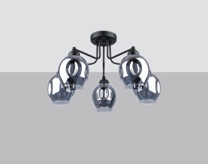 Sollux Lighting Żyrandol FILLAN 5 czarny