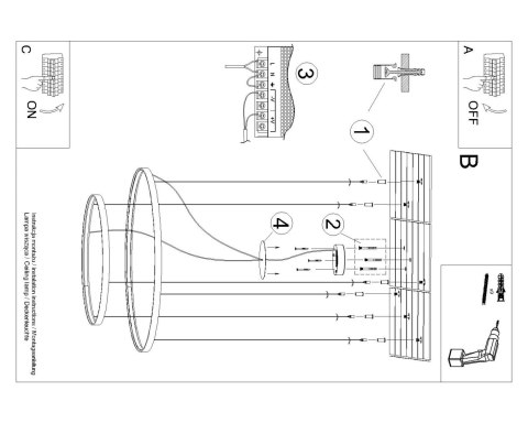 Sollux Lampa Żyrandol RIO 2 55/78 czarny LED 4000K