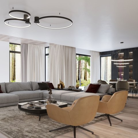 Sollux Lampa Żyrandol RIO 2 55/78 czarny LED 4000K