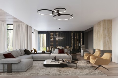 Sollux Lampa Żyrandol RIO 2 55/78 czarny LED 4000K