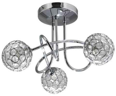 Lampa sufitowa candellux wyprzedaż 98-85996 starlet plafon 3x40w g9 chrom/transparent