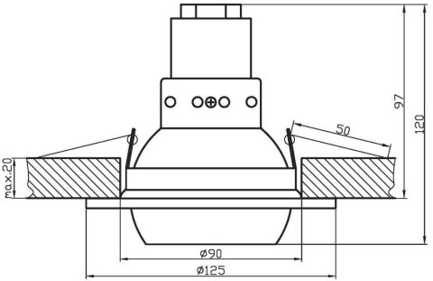 Oprawa stropowa R63 ruchoma złota OZR-06 2272940
