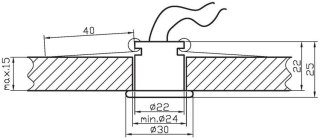 Oprawa stropowa okrągła 12V mosiądz PO-01 2204204
