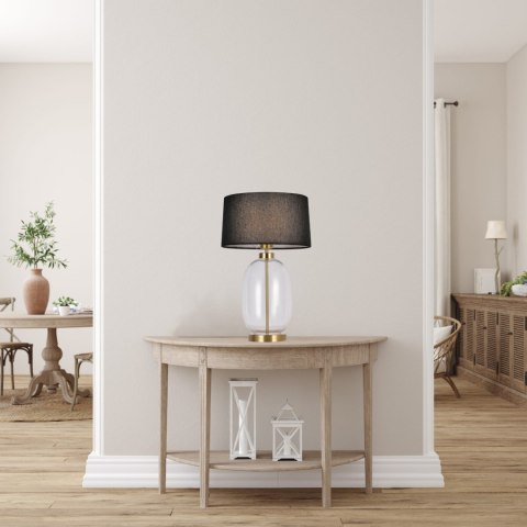 Light Prestige Lampa stołowa Amur czarno - transparentna 1xE27