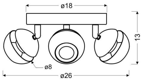 Boni plafon 3x3w gu10 led czarny