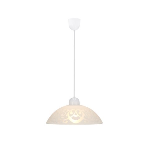 Bronte lampa wisząca 1x60w e27 klosz biały z wzorem 31-16744