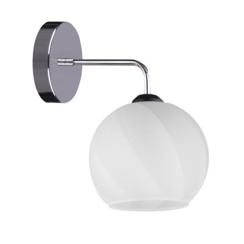 Larix Lampa ścienna kinkiet chromowy 1x40w e27 klosz biały 21-23827