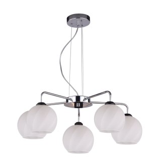 Larix lampa wisząca chromowy 5x40w e27 klosz biały 35-23841