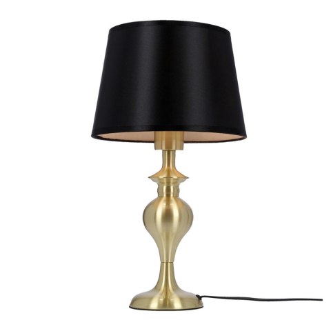 Prima gold lampa gabinetowa złoty satynowy 1x60w E27 abażur czarny