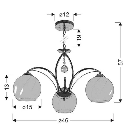 Alyson lampa wisząca 3x40w e27 biały