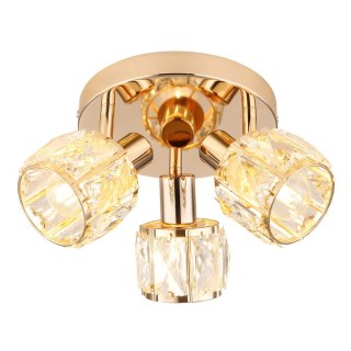 Dubai lampa sufitowa plafon różowy złoty klosz kryształowy transparentny