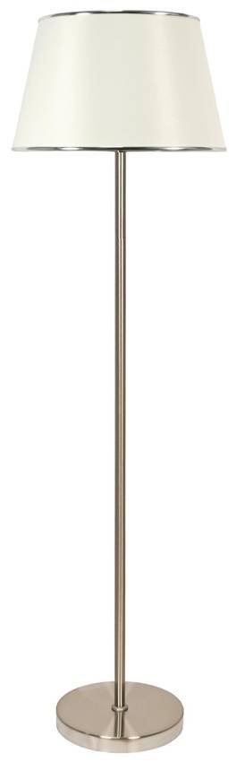 Lampa podłogowa satynowa biały abażur z tkaniny Ibis Candellux 51-00920