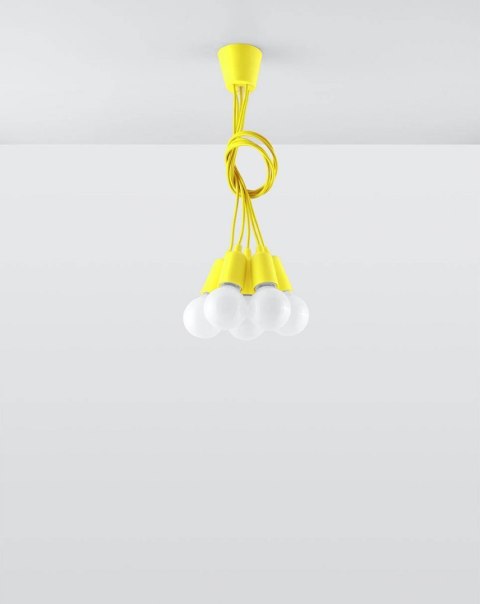 Sollux Lampa wisząca DIEGO 5 żółta