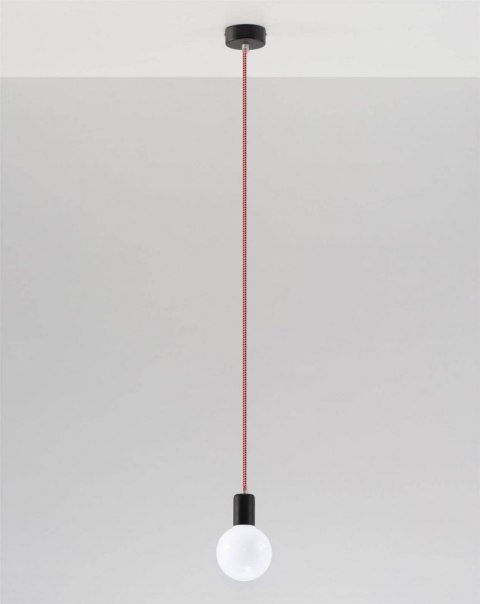 LAMPA SUFITOWA EDISON LOFT ZWIS czarno-czerwona