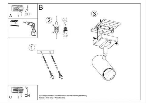 Sollux Lampa Plafon DIREZIONE 1 biały
