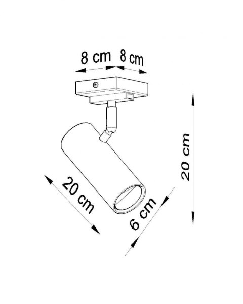 Sollux Lampa Plafon DIREZIONE 1 czarny