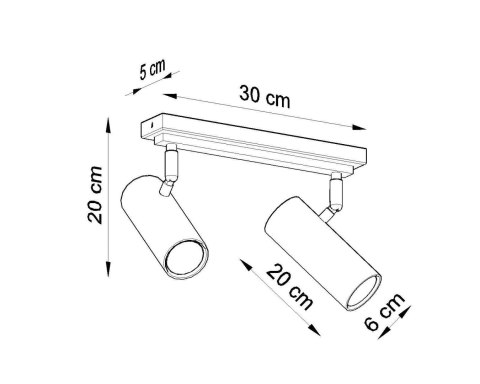 Sollux Lampa Plafon DIREZIONE 2 czarny