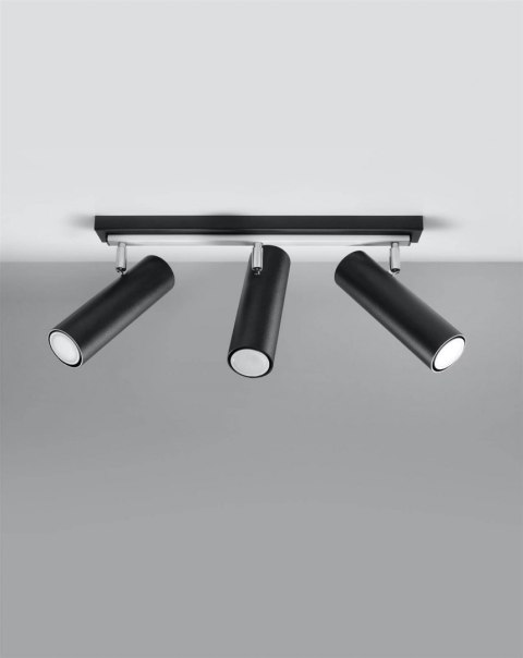 Sollux Lampa Plafon DIREZIONE 3 czarny