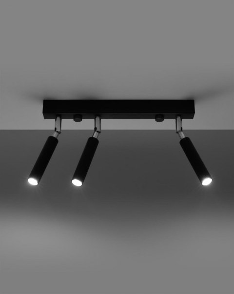Sollux Lampa Plafon EYETECH 3 czarny