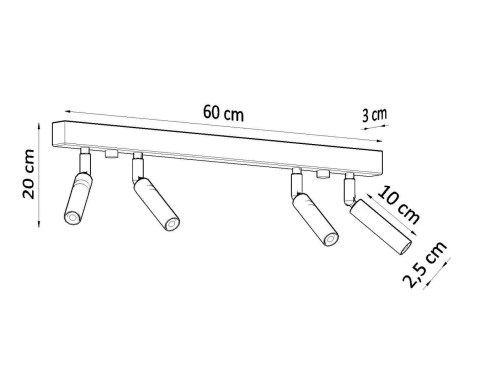 Sollux Lampa Plafon EYETECH 4 biały