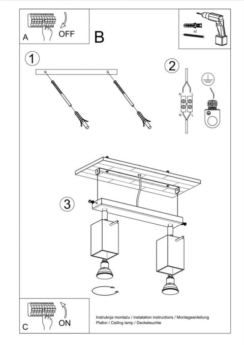 Sollux Lampa Plafon MERIDA 2 biały