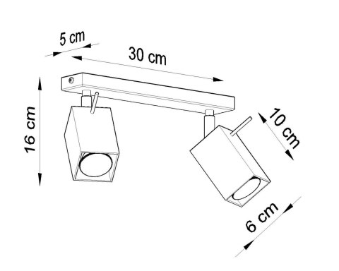 Sollux Lampa Plafon MERIDA 2 czarny