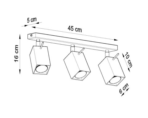 Sollux Lampa Plafon MERIDA 3 biały