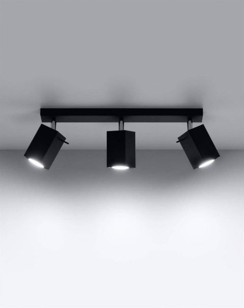Sollux Lampa Plafon MERIDA 3 czarny