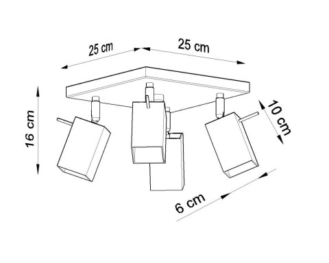 Sollux Lampa Plafon MERIDA 4 biały