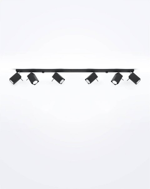 Sollux Lampa Plafon MERIDA 6L czarny