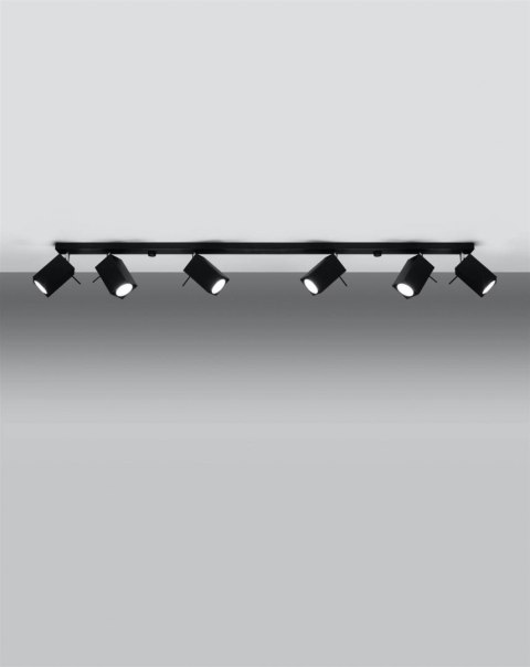 Sollux Lampa Plafon MERIDA 6L czarny