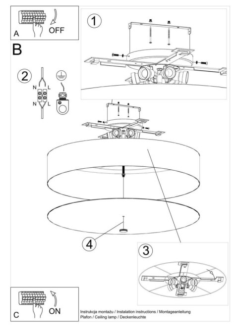 Plafon SKALA 80 biały