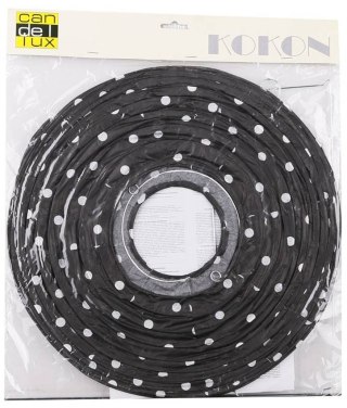 Abażur papierowy czarny w kropki kula 35cm Kokon Candellux 70-94035