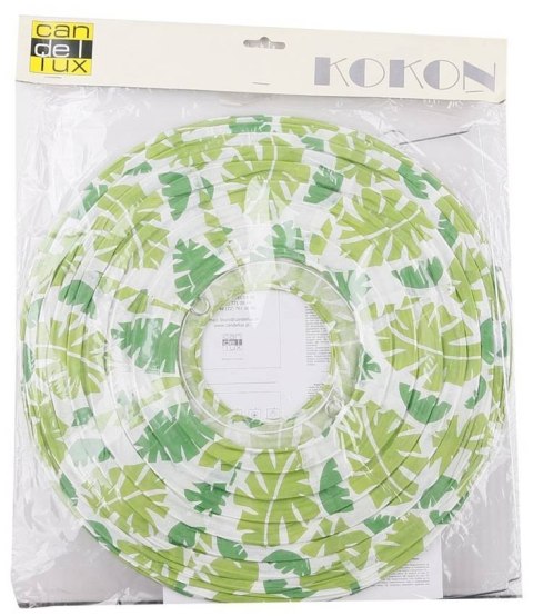 ABAŻUR PAPIEROWY-KOKON 35 ZIELONE LISTKI