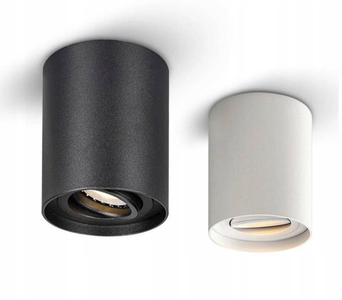 Lampa DUŻA OPRAWA NATYNKOWA HALOGENOWA TUBA LED RUCHOMA CZARNA