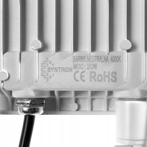 Syntron NAŚWIETLACZ Z CZUJNIKIEM RUCHU BIAŁY 20W B.NEUTRALNA 4000K
