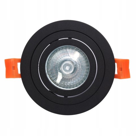 Oprawa podtynkowa oczko PÓŁTUBA ruchoma czarna IP20