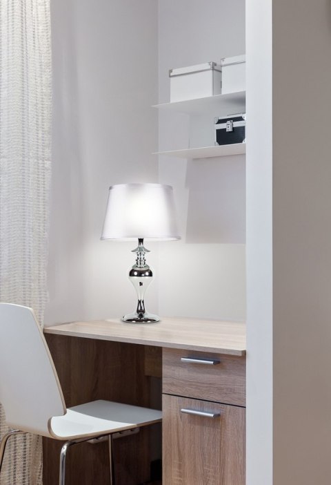 PRIMA LAMPA GABINETOWA CHROMOWY 1X60 E27 AŻUR SREBRNY