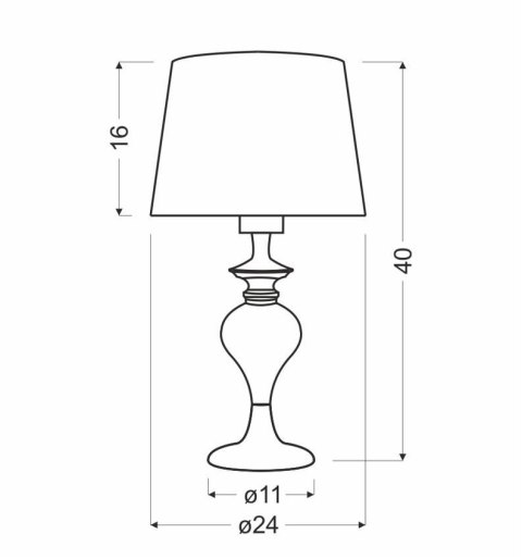PRIMA LAMPA GABINETOWA CHROMOWY 1X60 E27 AŻUR SREBRNY